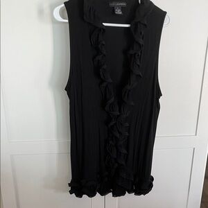 Grace Elements Black Ruffled Sleeveless Blouse